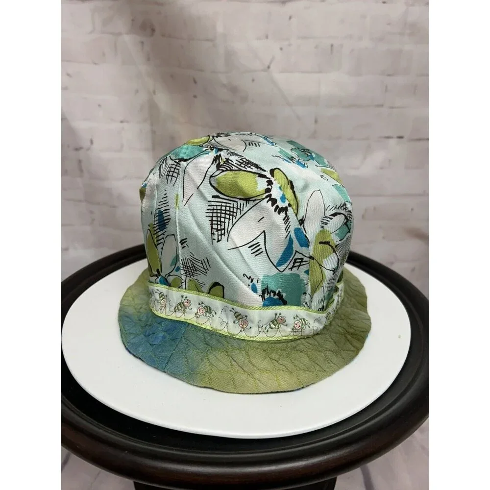 Fiber Artist Art to Wear Robin Lathroum Hand Dyed Bucket Hat Reversible Colorful